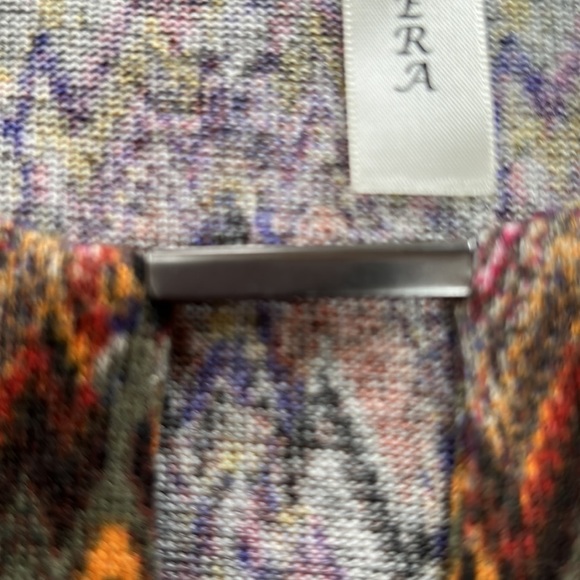 Tacera bell sleeve shift dress.  Size Large.  Green, gold, purple. Fall colors. - Picture 3 of 12